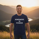 "Kindness is Power" anti-bullying t-shirt, promoting positivity and support. From Wear What You Stand For Products' Awareness Collection.