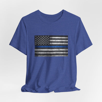 First Responders T-Shirt - Blue Line Flag - Wear What You Stand For Products