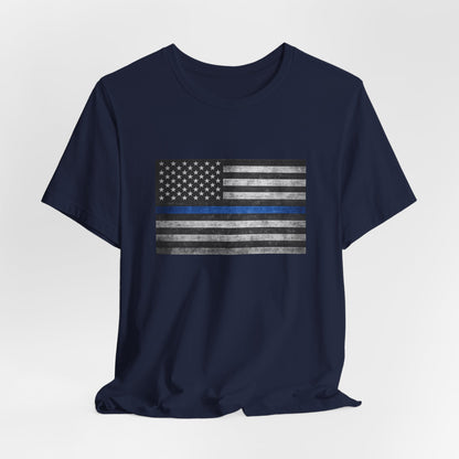 First Responders T-Shirt - Blue Line Flag - Wear What You Stand For Products