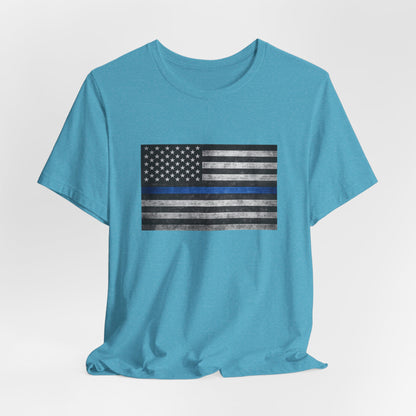 First Responders T-Shirt - Blue Line Flag - Wear What You Stand For Products