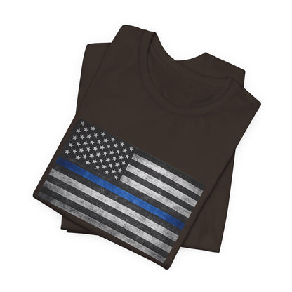 First Responders T-Shirt - Blue Line Flag - Wear What You Stand For Products