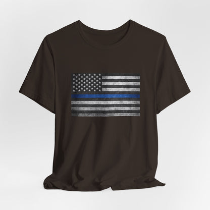 First Responders T-Shirt - Blue Line Flag - Wear What You Stand For Products