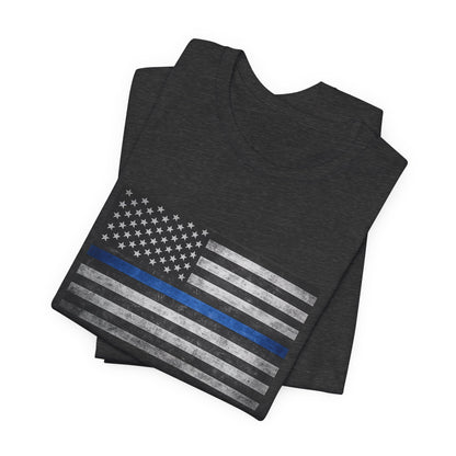 First Responders T-Shirt - Blue Line Flag - Wear What You Stand For Products