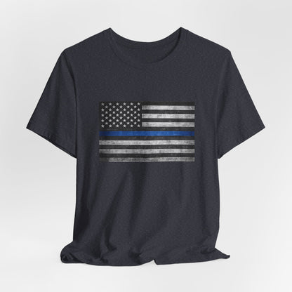 First Responders T-Shirt - Blue Line Flag - Wear What You Stand For Products