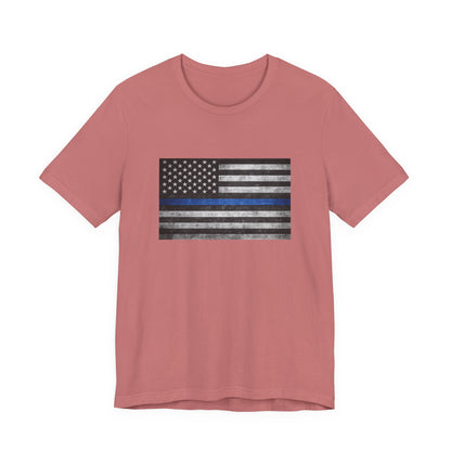 First Responders T-Shirt - Blue Line Flag - Wear What You Stand For Products