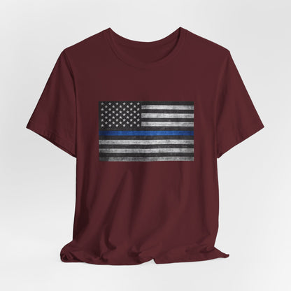 First Responders T-Shirt - Blue Line Flag - Wear What You Stand For Products